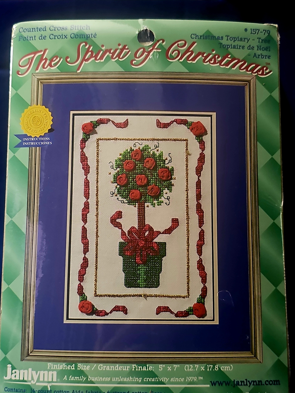 Janlynn The Spirit of Christmas Topiary Cross Stitch Kit – Easy Project